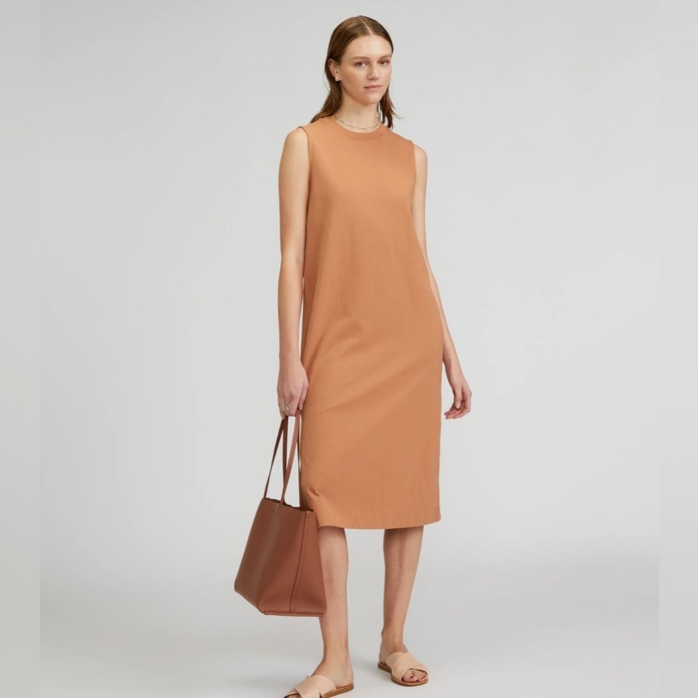 Everlane Sleeveless Midi Dress in Rust
